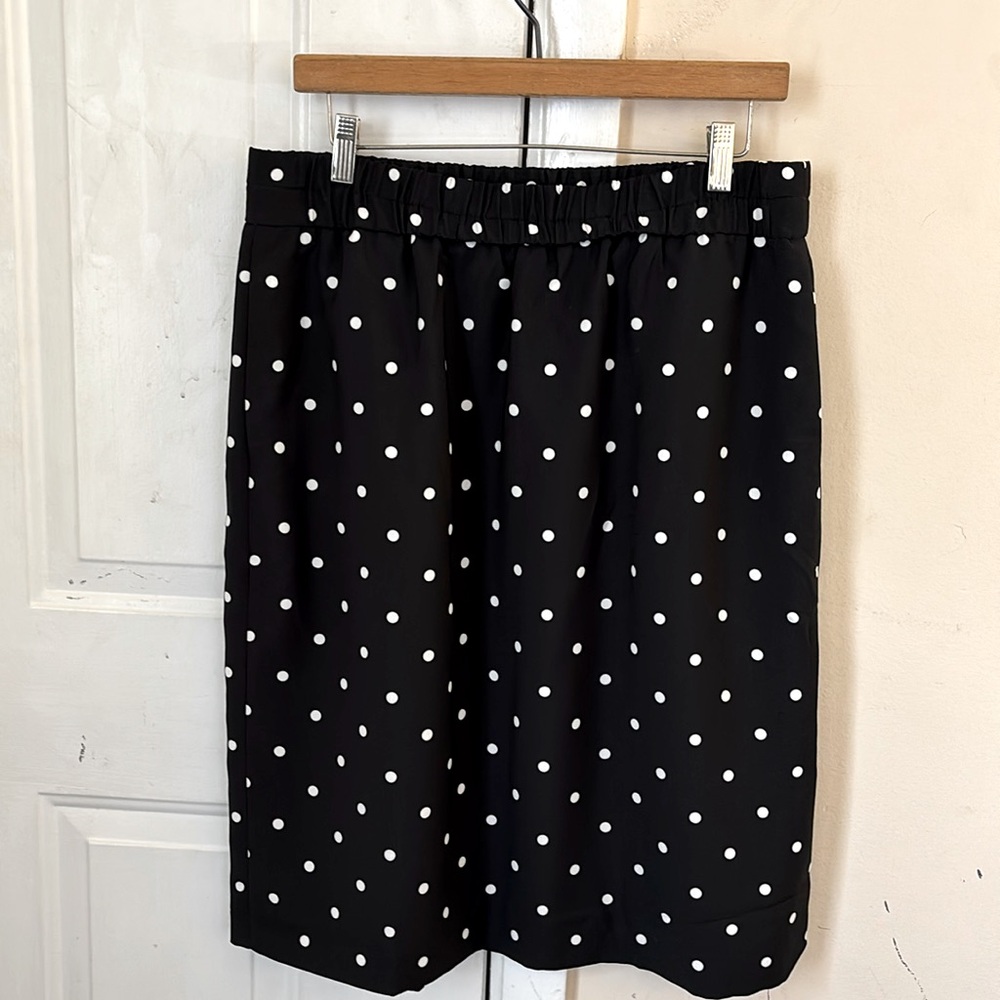 J. Crew Polka Dot Skirt Elastic Waist With Pockets Pull-on skirt Size LP